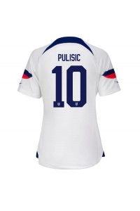 Verenigde Staten Christian Pulisic #10 Voetbaltruitje Thuis tenue Dames WK 2022 Korte Mouw
